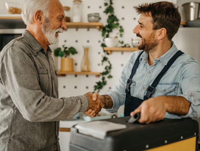 two men shaking hands