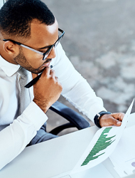 a man reviewing financial documents